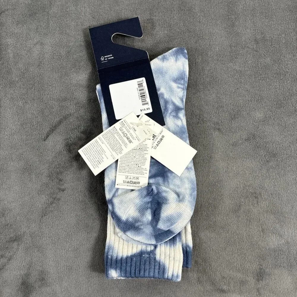 3pr NWT GAP Men's M/L 75% organic Cotton Crew Socks US size 9-13 Tye Dyed Chrty